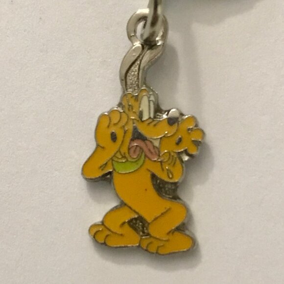 Vintage Disney Pluto Dog Clip On Charm Zipper Pull Purse Bag Signed Enamel - Picture 3 of 7